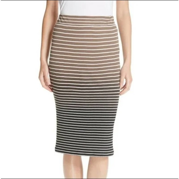 ATM Anthony Thomas Melillo NEW Women's Size L Striped Skirt Pull On Slit Skirt - Picture 1 of 8